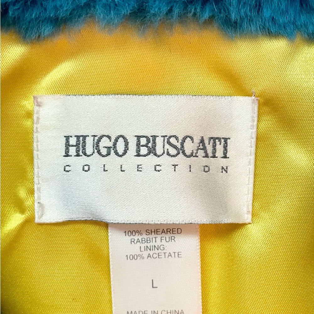 Hugo Buscati Yellow and Teal Fur Lined Jacket